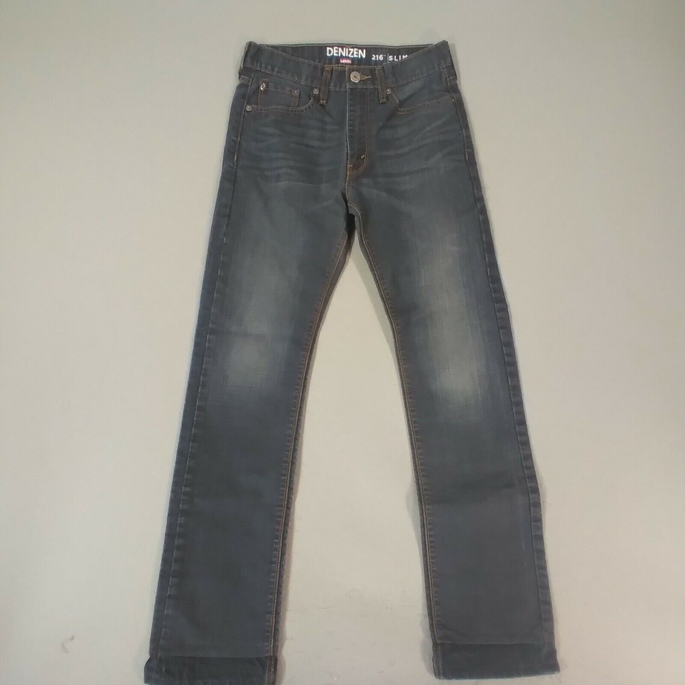 Levi's denizen 216 slim fit jeans men's 30X 34 blue denim pants straight ALTERED